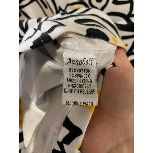 Annabell Blazer Retro Granny Business Casual Size Medium Yellow White Black - Picture 7 of 7